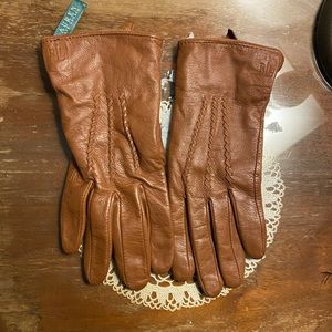Lauren Ralph Lauren Tan Leather Gloves